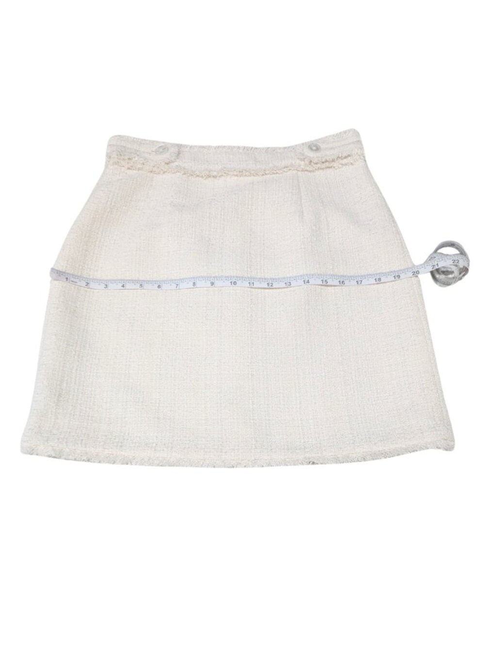 Brooks Brothers Ivory Metallic Tweed Fringe Skirt Size 6 NWT - Picture 5 of 9